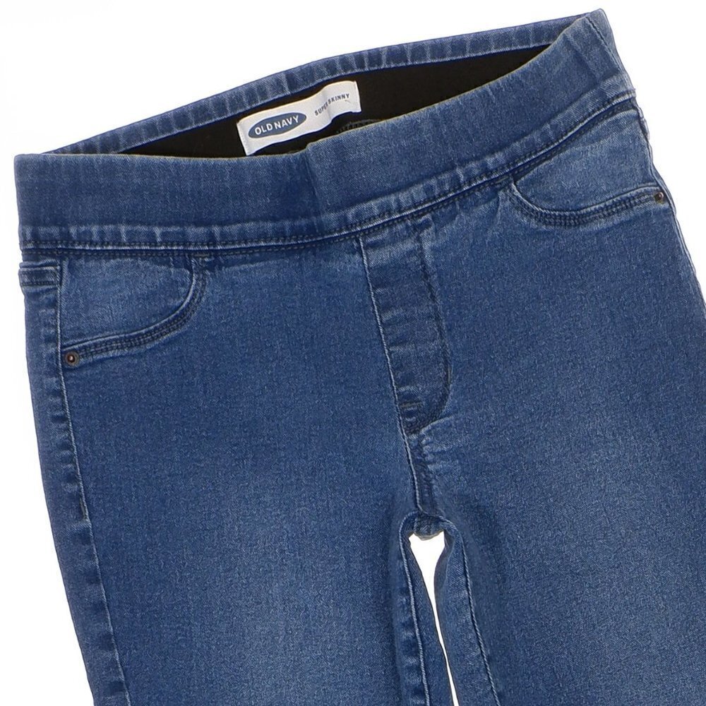 Old Navy Super Skinny Pull On Jeans Size 4 Womens Blue Stretch Measures 27x27.5 - Picture 2 of 8